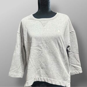 Polo Ralph Lauren Women’s Grey Logo Sweatshirt Quarter Sleeve Size Large